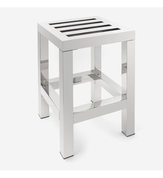 Tabouret inox brillant ou mat - PLAZZA - Bath Bazaar - Argenté