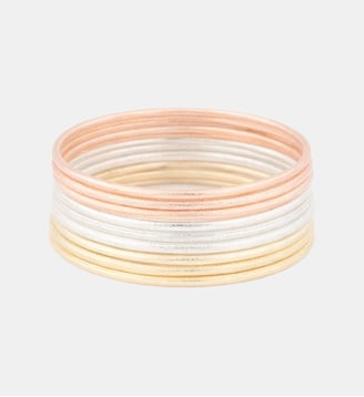 Set de 15 bracelets fins effet sablé - Balaboosté - Doré