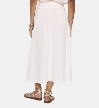 Jupe Midi Tressée En Coton Orchydee - Maison 123 - Blanc