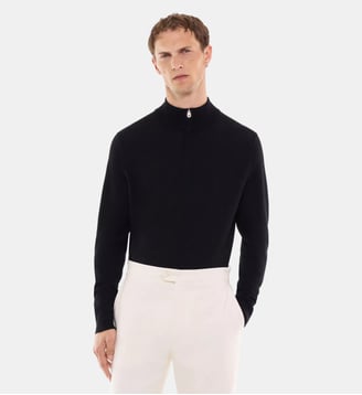 Pull col camionneur en laine mérinos - Fursac - Noir
