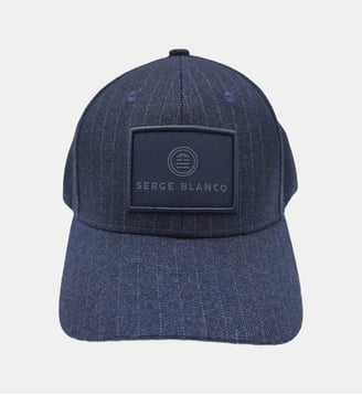 Casquette en laine rayée - Serge Blanco - Bleu foncé