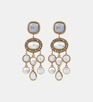Boucles d'oreilles tiges percées   - Louise - Satellite - Blanc