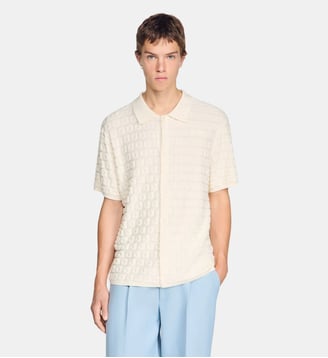 Cardigan en maille éponge - Sandro - Écru