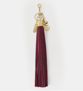 Accessoire De Sac Pompon Large En Cuir - Lanvin - Rouge bordeaux