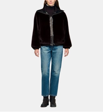 Manteau court en fausse fourrure - Sandro - Marron