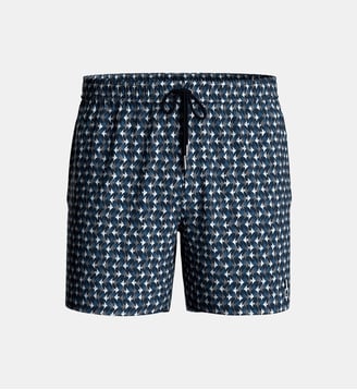 Short de bain imprimé à suspensoir - Impetus - Bleu marine