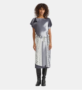 robe midi droite - Agnès b. - Multicolore