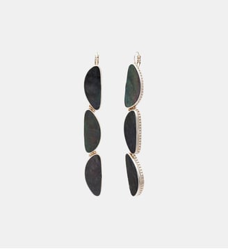 Boucles d'oreilles dormeuses longues   - Noto - Satellite - Noir