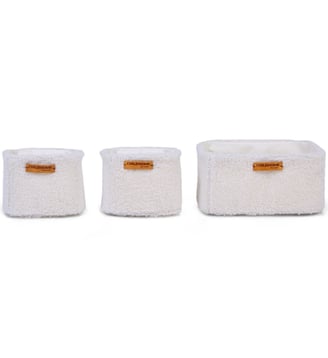 Lot de 3 paniers à suspendre table à langer - Childhome - Écru