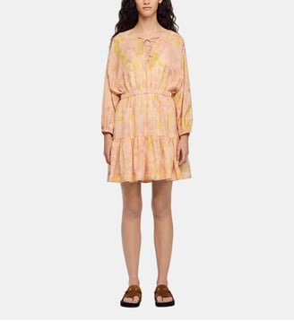 Robe courte imprimé fleur - Sandro - Rose vert