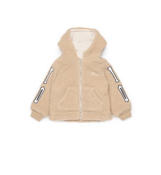 Veste teddy avec logo et détails ossements - Amiri - Beige naturel