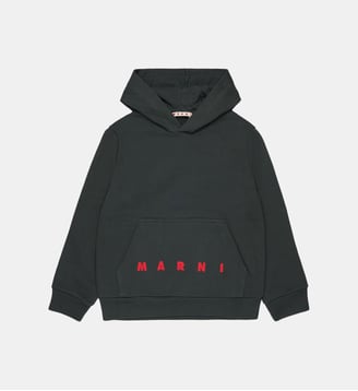 Sweat à capuche avec logo - Marni - Gris foncé