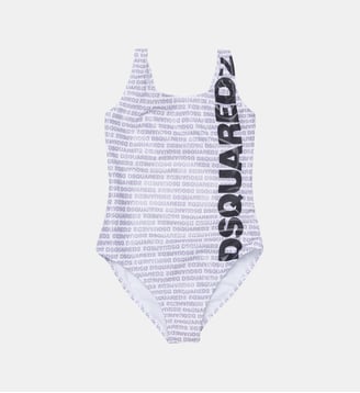Maillot une pièce avec logo imprimé - Dsquared2 - Blanc