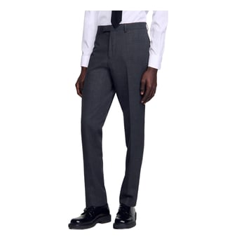 Pantalon de costume slim laine chinée Sandro