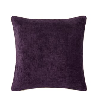 Housse de coussin en velours - Yves Delorme - Prune