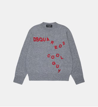 Pull ras du cou avec logo - Dsquared2 - Gris clair