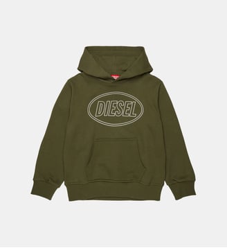 Sweat à capuche avec logo - Diesel Kids - Kaki