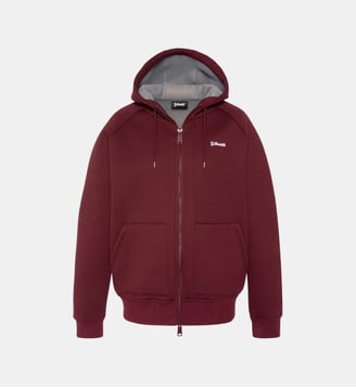Sweatshirt zippé à capuche en Triplux - Schott - Bordeaux