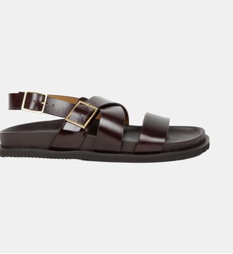 Sandales Plates Nori Cuir Bobbies