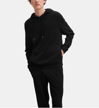 Hoodie droit en cachemire - Bompard - Noir