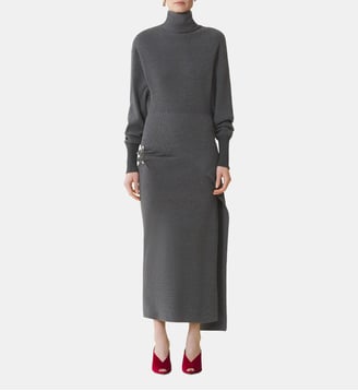 Robe Midi En Laine Et Cachemire - Lanvin - Gris