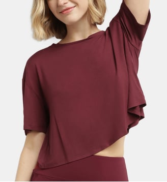 T-Shirt Court Col Rond Dim Move - Dim - Bordeaux
