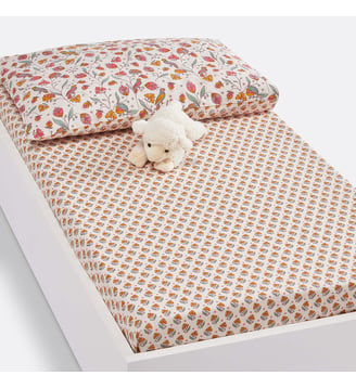 Drap-housse bébé en coton bonnet 17 cm - La Redoute Interieurs - Imprimé rose