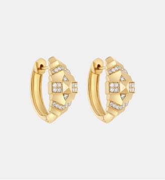 Créoles Rockaway Mini Pyramide Or Jaune & Diamants - Statement - Or jaune