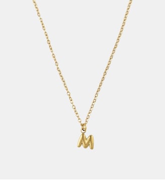 Collier à pendentif lettre M acier inoxydable - Balaboosté - Doré