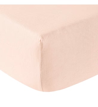 Drap Housse Lin Lavé Lina - Anne de Solène - Rose pâle