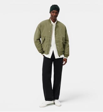 Bonnet en laine jacquard crocodile - Lacoste - Vert et blanc