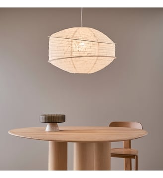 Suspension en papier texturé, diamètre 68 cm - AM.PM - Blanc