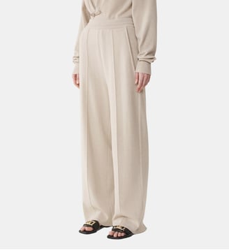 Pantalon Droit En Laine Et Cachemire - Lanvin - Blanc
