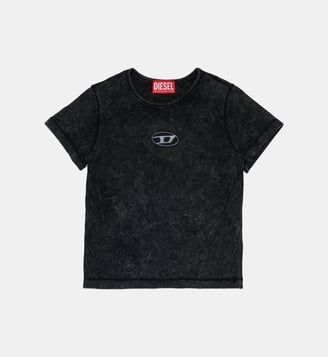 T-shirt en viscose avec effet marbré ombré - Diesel Kids - Noir
