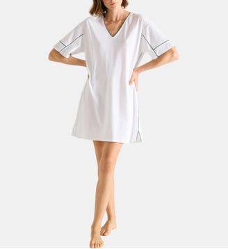 Chemise de nuit courte col v en jersey Laurence Tavernier