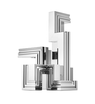 Candélabre chrome 5 bougies en aluminium - PERSPECTIVES - Christofle - Argent