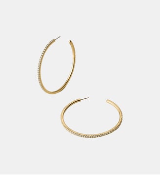 Grandes créoles plaquées or jaune 18 carats avec cristaux - Aristocrazy - Or