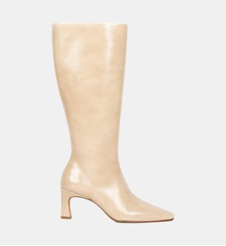 Bottes Coline Cuir Verni Froissé - Bobbies - Beige latte