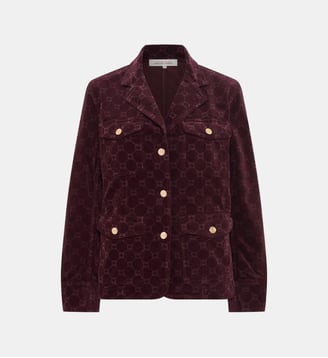 Veste en velours à monogramme - NYSSA - Gerard Darel - Bordeaux