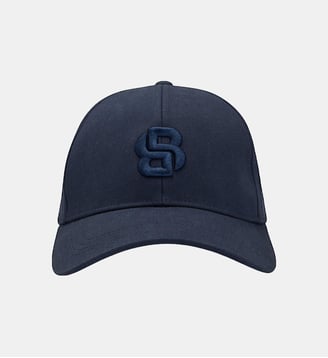 Casquette en twill de coton à monogramme double B - BOSS - Marine