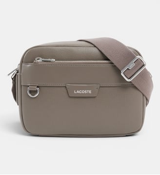 Sac reporter Ossian en cuir - Lacoste - Marron