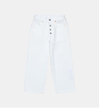 Jeans blancs marqués du logo MM6 Maison Margiela