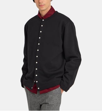 Cardigan pressions en molleton de coton - Agnès b. - Noir