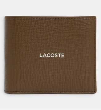 Portefeuille moyen Ossian en cuir - Lacoste - Marron mascara