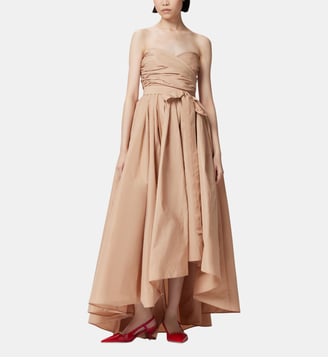 Robe de cérémonie en taffetas à encolure cœur - Pinko - Rose clair