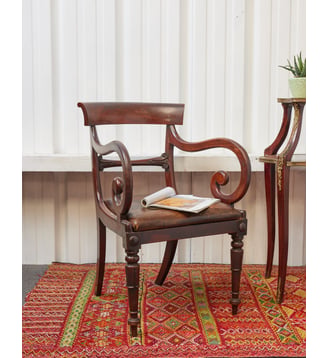 Fauteuil en cuir Ernest N°1079- Produit chiné - Debongout - Marron