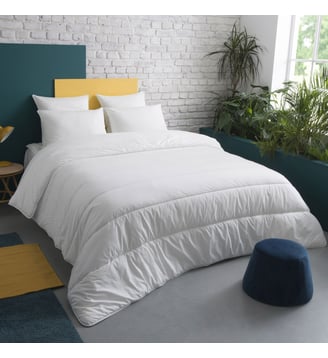 Couette TEMPÉRÉE Gonflant Durable - Coton Bio - Odette - Wake Me Green - Blanc