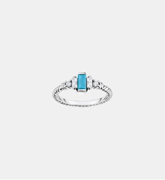 Bague maille corde pierre turquoise Thomas Sabo