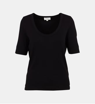 T-Shirt Manches Courtes En Coton Mélangé Lana - Maison 123 - Noir