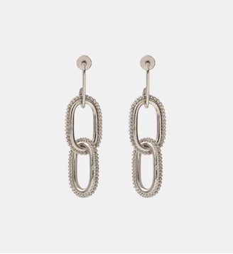 Boucles d'oreilles pendantes tiges percées   - Farah - Satellite - Argenté